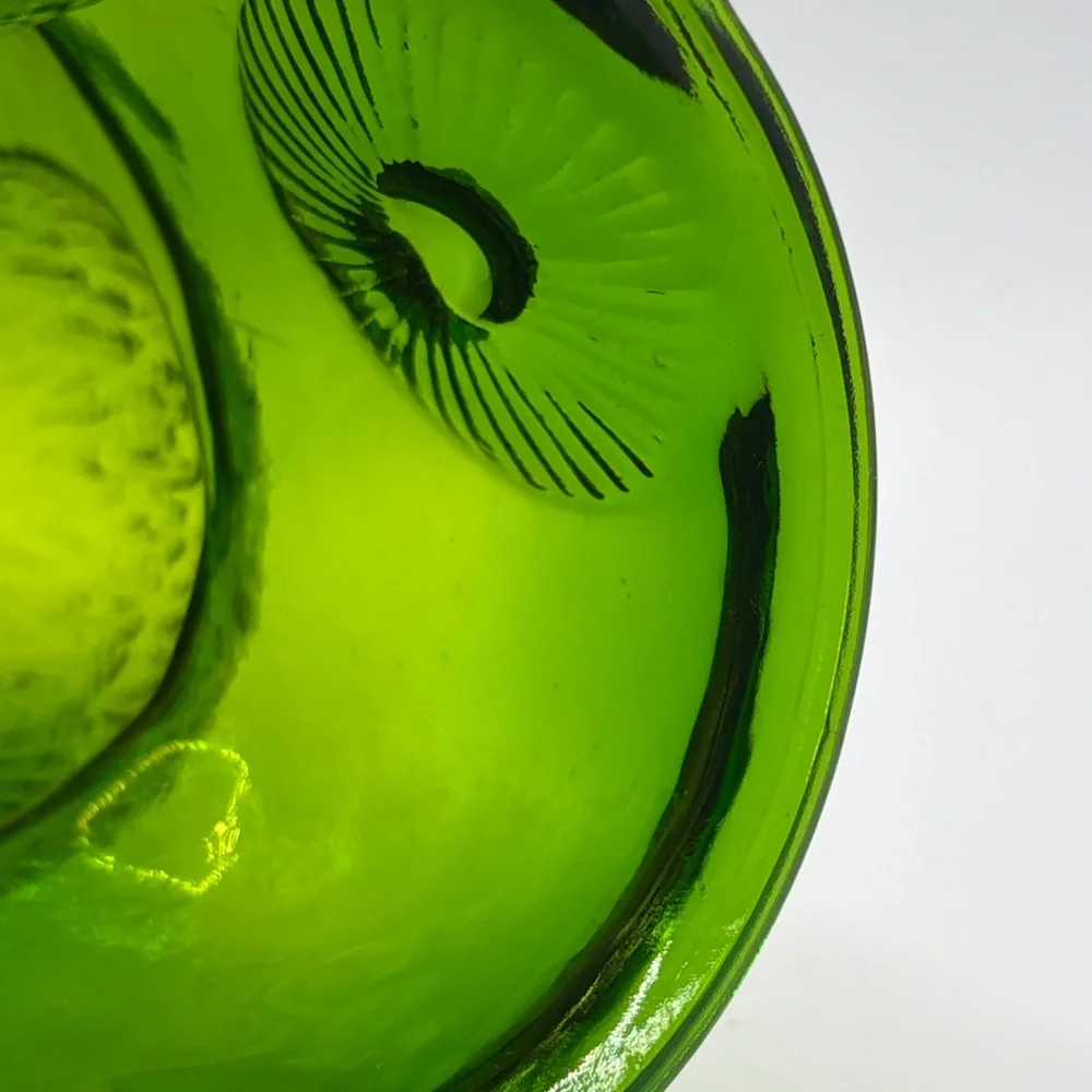 Vintage Green Art Glass Owl Figure Pitcher / Vase, Cottagecore Whimsigoth Decor